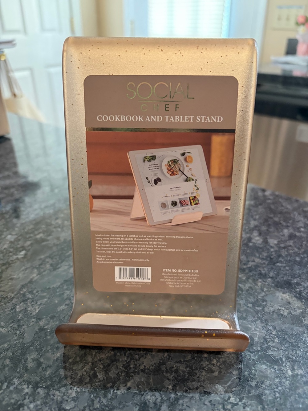 Cookbook & Tablet Stand in Champagne Gold